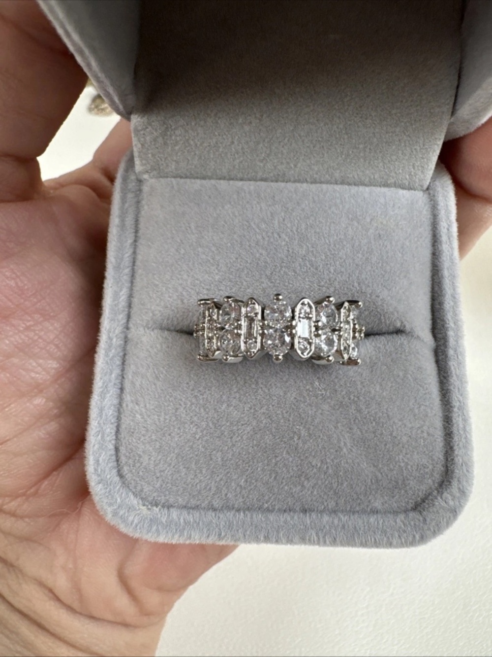 Marilyn Monroe™ Collection Baguette and Round Stone Band Size 5 Ring - Picture 10 of 11